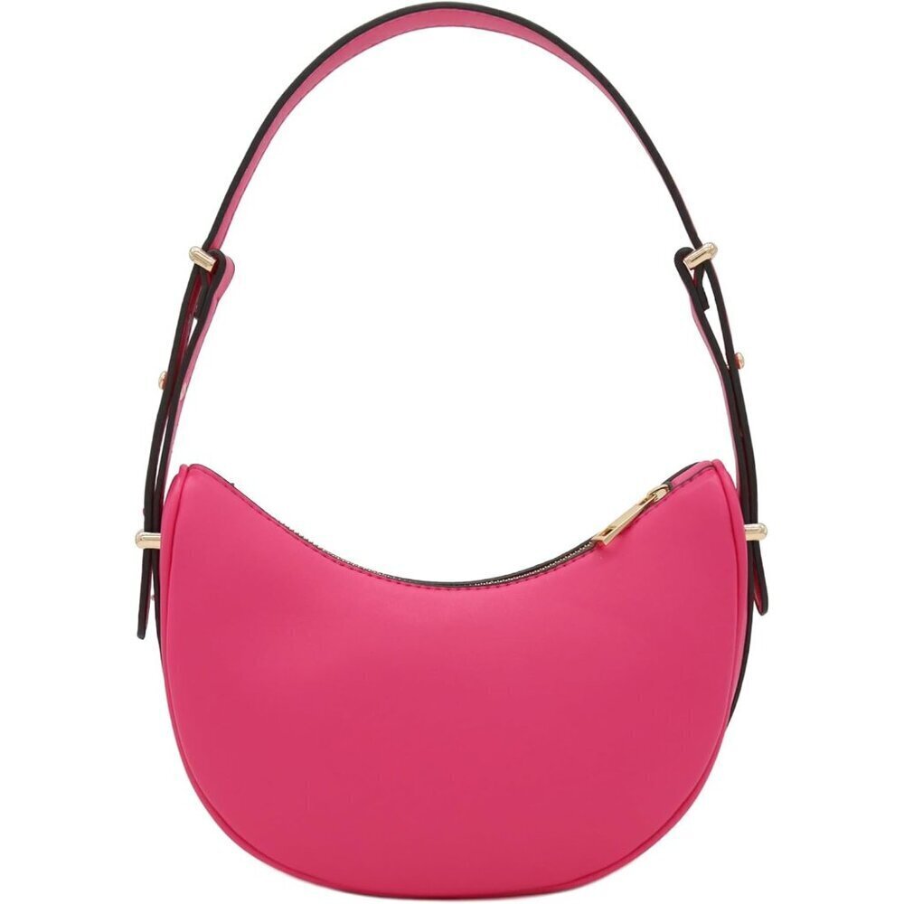 Faux Leather Small Crescent Underarm Shoulder Bag Zipper Pocket Womens - Picture 5 of 7